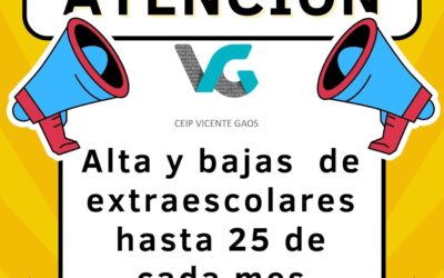 ALTAS/BAJAS EXTRAESCOLARES